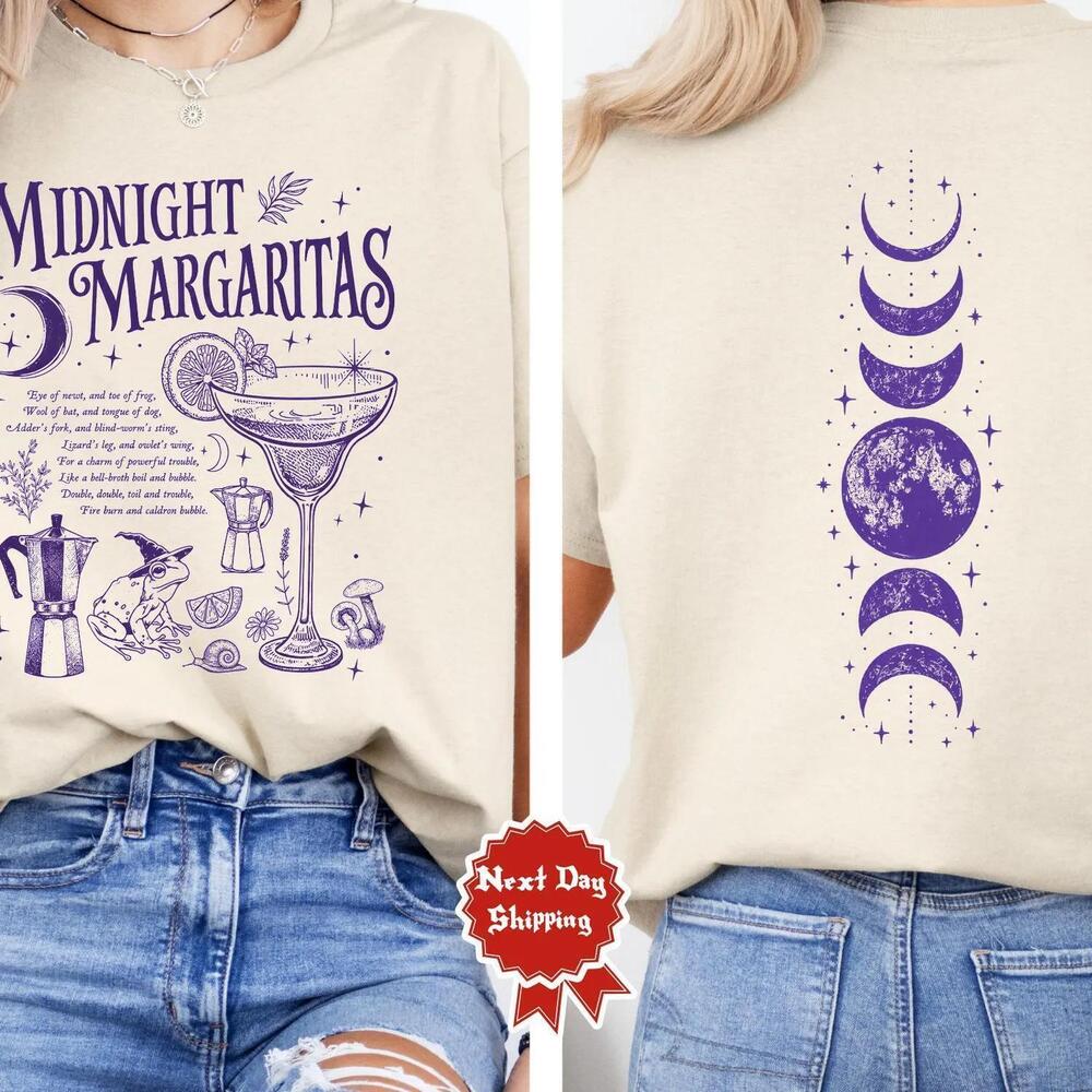 Retro Midnight Margaritas Shirt, Practical Magic Tee, Retro 2 Sided